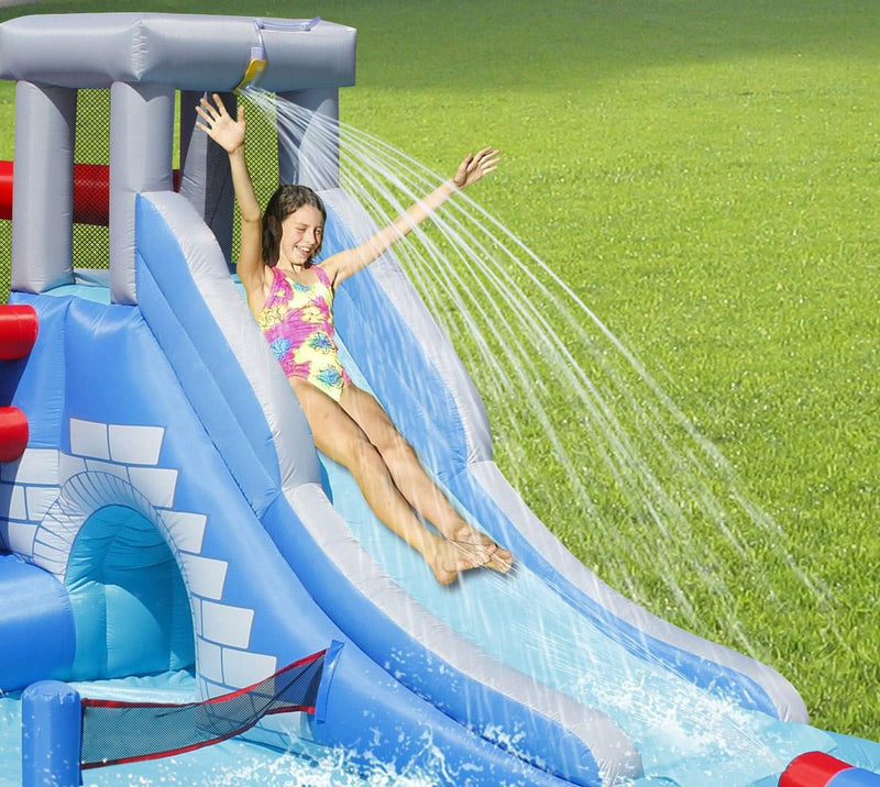 Castello Giostra Gonfiabile Acquatico Splash Park con Pompa Happy Hop