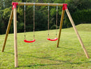Altalena da Giardino 2 Posti in Legno con Pali Tondi