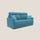 Divano Letto 2 Posti 176x102x97 cm in Tessuto Azzurro