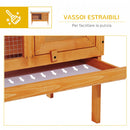 Gabbia per Conigli Conigliera da Esterno in Legno di Abete 90x45x65 cm 