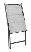 Set 4 Sedie da Giardino 46x58x80 cm in Acciaio e Textilene Martinez Grigio Chiaro