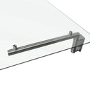 Pensilina Tettoia 120x80x0,8 cm in Vetro con Staffe in Acciaio 