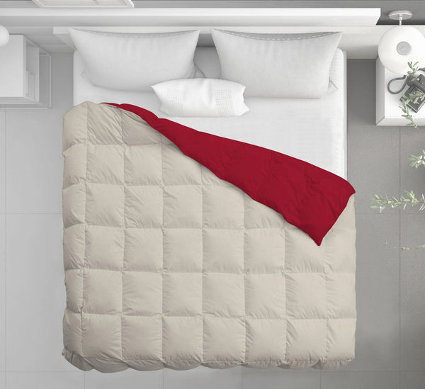 acquista Bettdecke in Entenfeder 350gr Doubleface Bordeaux/Creme