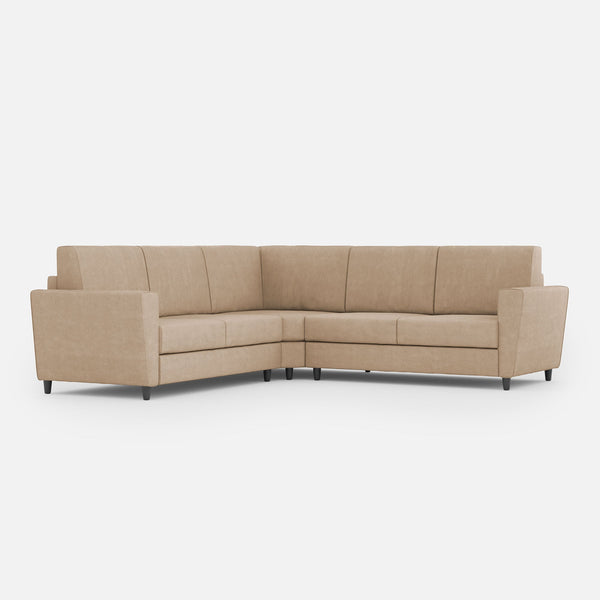 Divano Angolare 5 Posti 248x248x85 cm Yasel in Tessuto Beige sconto