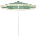 Ombrellone da Giardino 260x240 cm a Manovella Inclinabile con Frange in Poliestere e Metallo Verde 