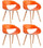 Set 4 Sedie in Polipropilene 45x71x60 cm Gambe in Faggio Fold Arancione