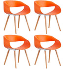 Set 4 Sedie in Polipropilene 45x71x60 cm Gambe in Faggio Fold Arancione