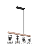 Lampada a Sospensione da Interno  E27 in Metallo Nero Opaco