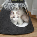 Tenda Cuccia per Gatti e Cani Piccoli Ø50x70 cm in Feltro Peluche Grigio