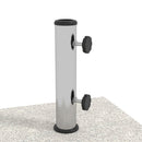 Base per Ombrellone da Giardino 25kg 38x38x38 cm in Granito e Acciaio Inox Grigia