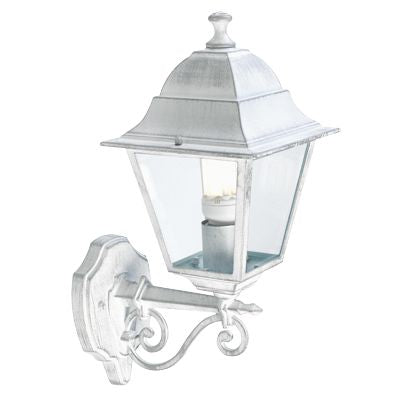 Mittelgroße Wandleuchte in hochweißer und silberfarbener Farbe für den Außenbereich der Old Sovil Line acquista