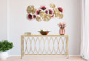 Console Arc Similmarble 160x40x79 cm in Ferro MDF e Vetro Oro e Crema