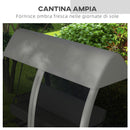 Dondolo da Giardino 2 in 1 Convertibile in Letto 240x140x197 cm con Cuscini e Zanzariera Grigio
