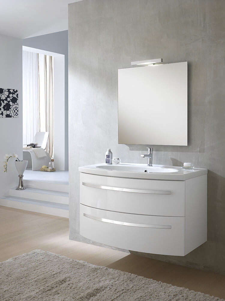 Mobile da Bagno sospeso Monica 2C Bianco Lucido Laccato TFT