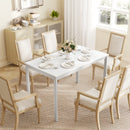 Tavolo da Pranzo Allungabile 80-120x70x74 cm Rettangolare Salvaspazio in MDF Bianco      