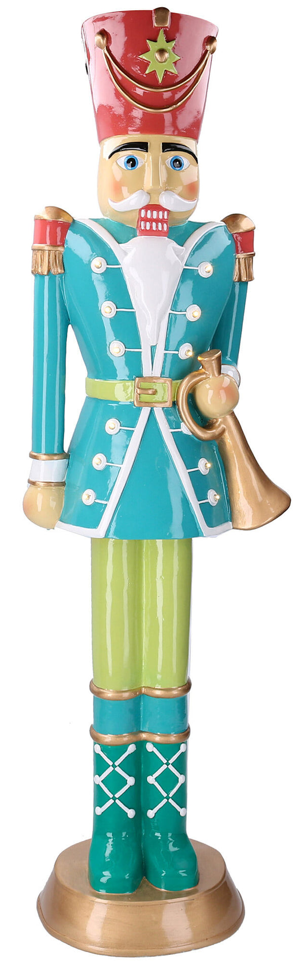 Nussknacker Soldat aus Harz 26x19xh89 cm mit LED Adami Blue Dekoration prezzo