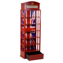 Libreria 6 Ripiani 1 Cassetto 48x27xh146 cm in Legno London Rosso