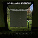 Tenda da Campeggio 4 Posti Impermeabile con Zona Notte e Zona Giorno 460x300x200 cm in Poliestere Verde