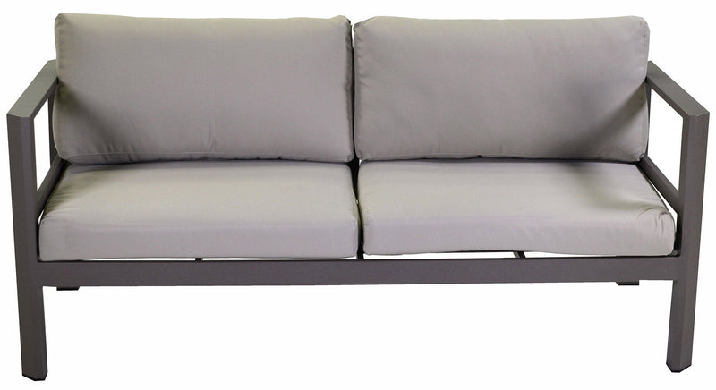 Set da Giardino Divano 2 Poltrone e Tavolino in Alluminio Riverside Tortora