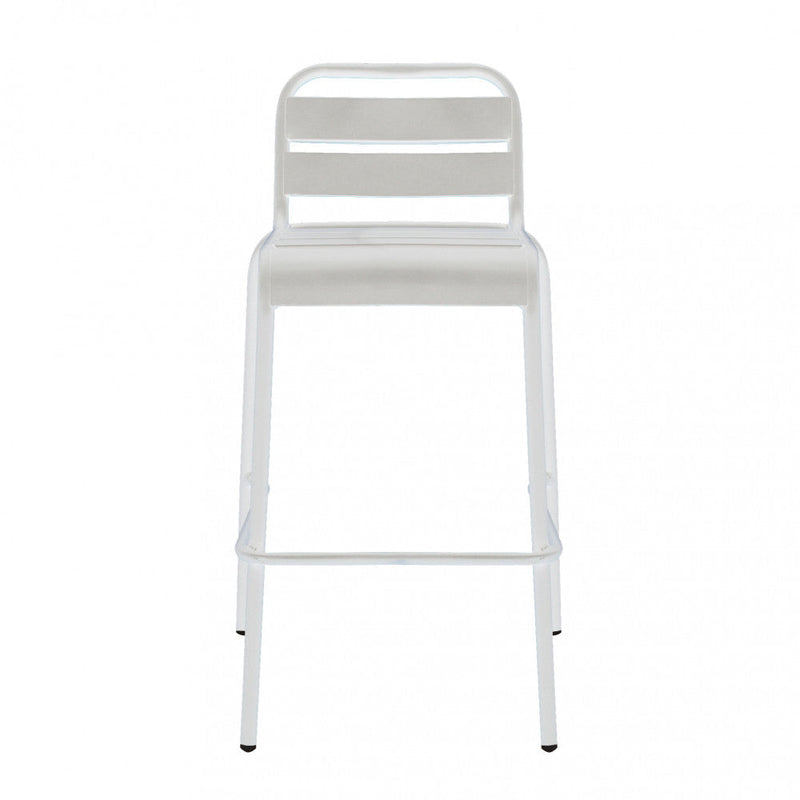 Sgabello Alto Vega 50x51x95 h cm in Acciaio Bianco