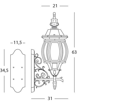 Lampada Applique in Alto Colore Grigio per Esterno Linea Maxi Molata Livos