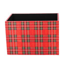 Set 3 Cassetti in similpelle design scozzese rettangolare