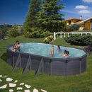 Piscina Ovale Fuori Terra 730x375xh120 cm in Acciaio e PVC Gre Kea