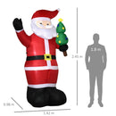 Babbo Natale Gonfiabile Luminoso 142x98x245 cm con  Luci LED