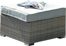 Tavolino da Giardino 66x66x32 cm in Rattan Sintentico Beige Vorghini Barbados