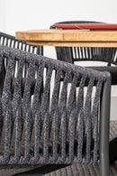 Set 4 Sedie 57x60x80h cm con Braccioli e Cuscini Florencia Antracite