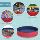 Piscina Pieghevole per Cani in PVC Rosso Ø140x30h cm 