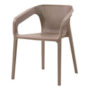 Set 4 Sedie da Giardino Impilabili 54x74x57 cm in Polipropilene Siena Tortora