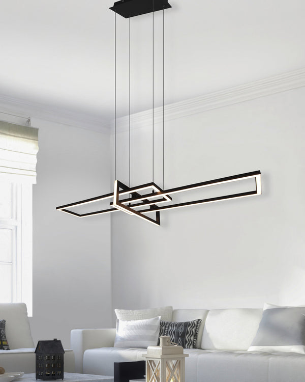 Led-Pendelleuchte für den Innenbereich aus mattschwarzem Metall prezzo