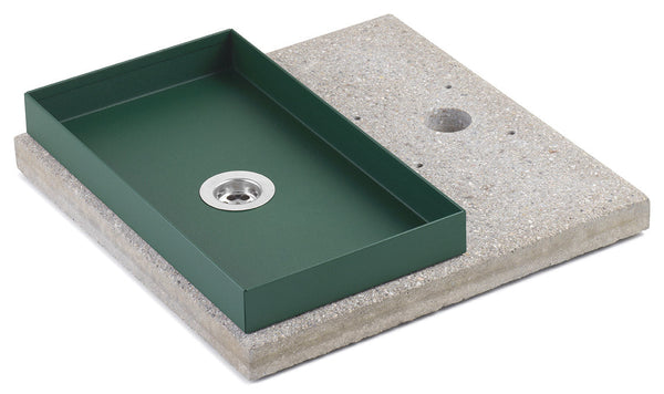Base con Vaschetta per Fontane con Ghiera Grande 40x40x5 cm in Cemento Belfer 42/BSE/5 Verde prezzo