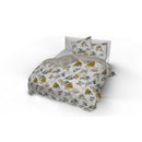 Copripiumino con Federe Stampato in Microfibra Urban Giallo Varie Misure