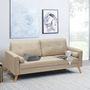 Divano 3 Posti 181x79x84 cm in Tessuto Beige