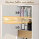 Pensile Bagno 30x17x67 cm con Ripiano Aperto e Armadietto in Legno Bianco e color Legno      