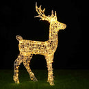 Renna Natalizia Luminosa Gigante 120x68x25 cm 240 LED da Esterno in Plastica e Metallo Bianco Caldo      