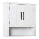 Mobiletto da Parete 2 Ante con Ripiano in Legno Bianco 60x19.8x58 cm 