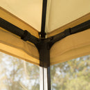 Gazebo da Giardino di Lusso 3x3m in Metallo con Zanzariera Panna 