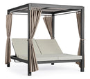 Letto a Baldacchino da Esterno 188x208x205h cm con Tende Laterali Struttura in Alluminio Dream Antracite  