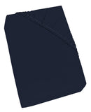 Lenzuolo Sotto con Angoli ed Elastico Tinta Unita Blu Scuro Varie Misure