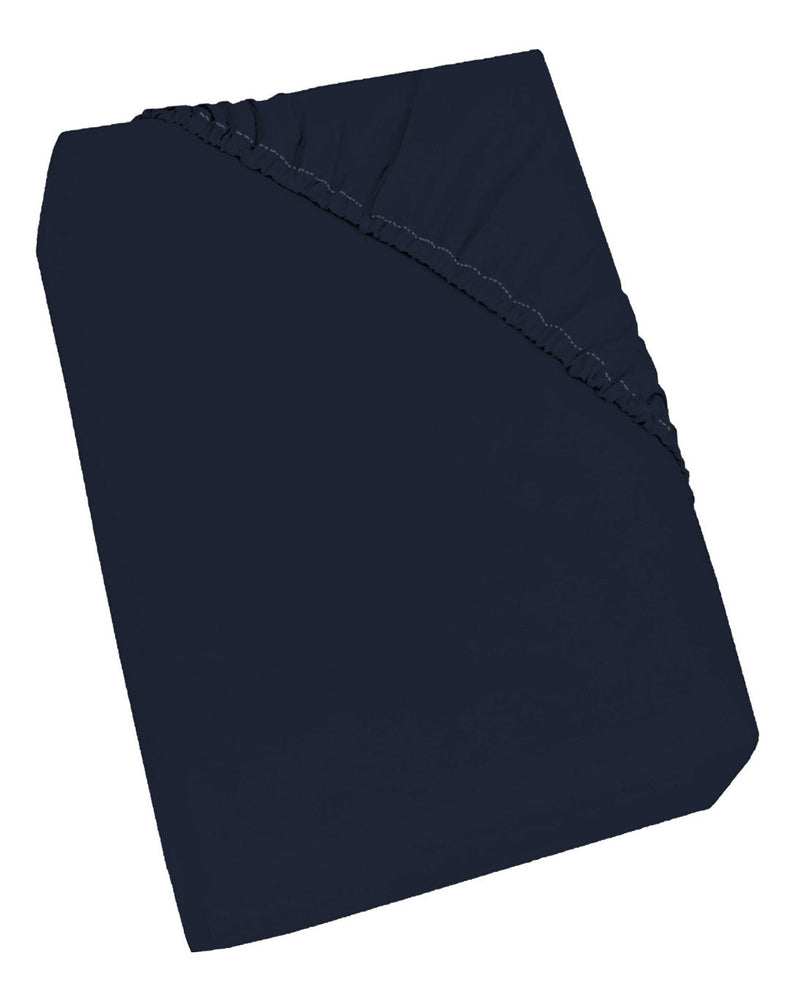 Lenzuolo Sotto con Angoli ed Elastico Tinta Unita Blu Scuro Varie Misure