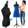 Manichino Sartoriale Femminile con 50 Spilli Modello Sartoria Donna in Schiuma PE Nero