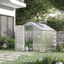 Serra da Giardino per Piante con Tetto Apribile e Porta Scorrevole Trasparente 242x190x195 cm 