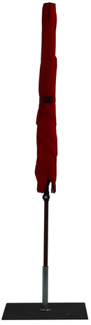 Ombrellone da Giardino 2x2 m Palo Ø38 mm in Alluminio Effetto Legno Tessuto Poliestere Trend Wood Rosso