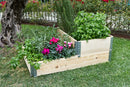 Fioriera da Giardino 80x60xH20 cm in Legno di Pino Grezzo