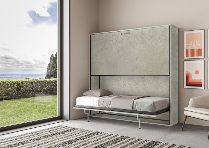  Letti Singoli Doppi a Scomparsa Salvaspazio Orizzontale Kando H190,8 cm Cashmere  