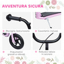 Monopattino per Bambini 5-12 Anni 120x52x80-88 cm Supporta fino a 50 kg Telaio in Acciaio Rosa  