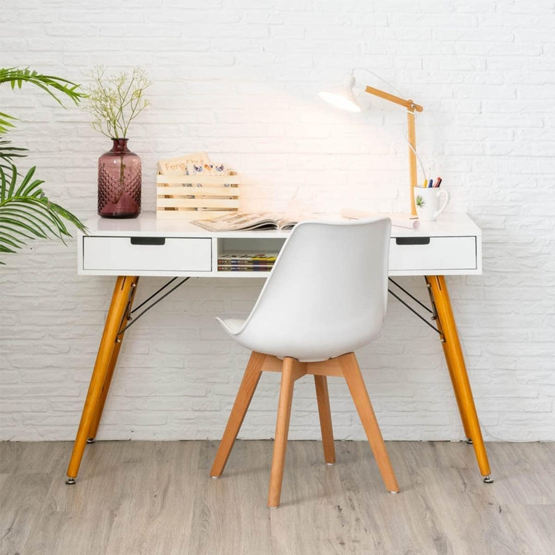 Scrittoio Scrivania Ingresso in Legno Consolle Scandinavo Casa Ufficio Bianco